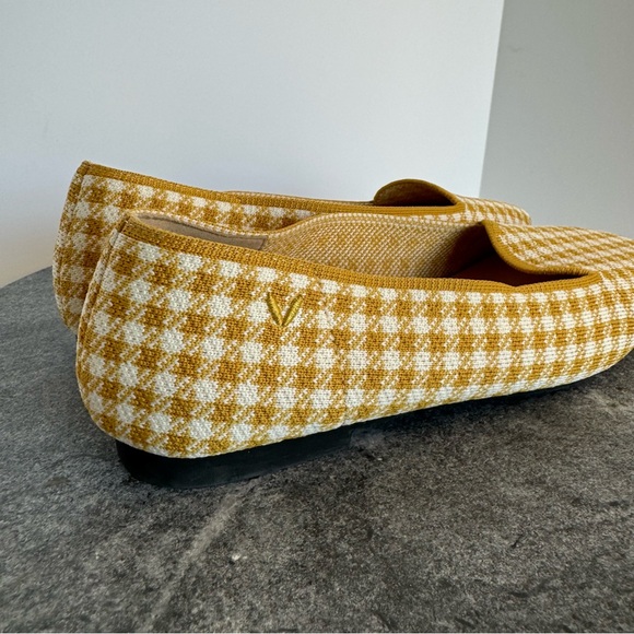 Vivaia Sylvia Yellow Square Toe Gingham Plaid Flats Loafers 38.5 - Picture 9 of 12